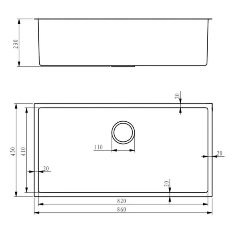 Fidelis FSD-23626HC-NBK Honeycomb Stainless Steel Sink - view 2